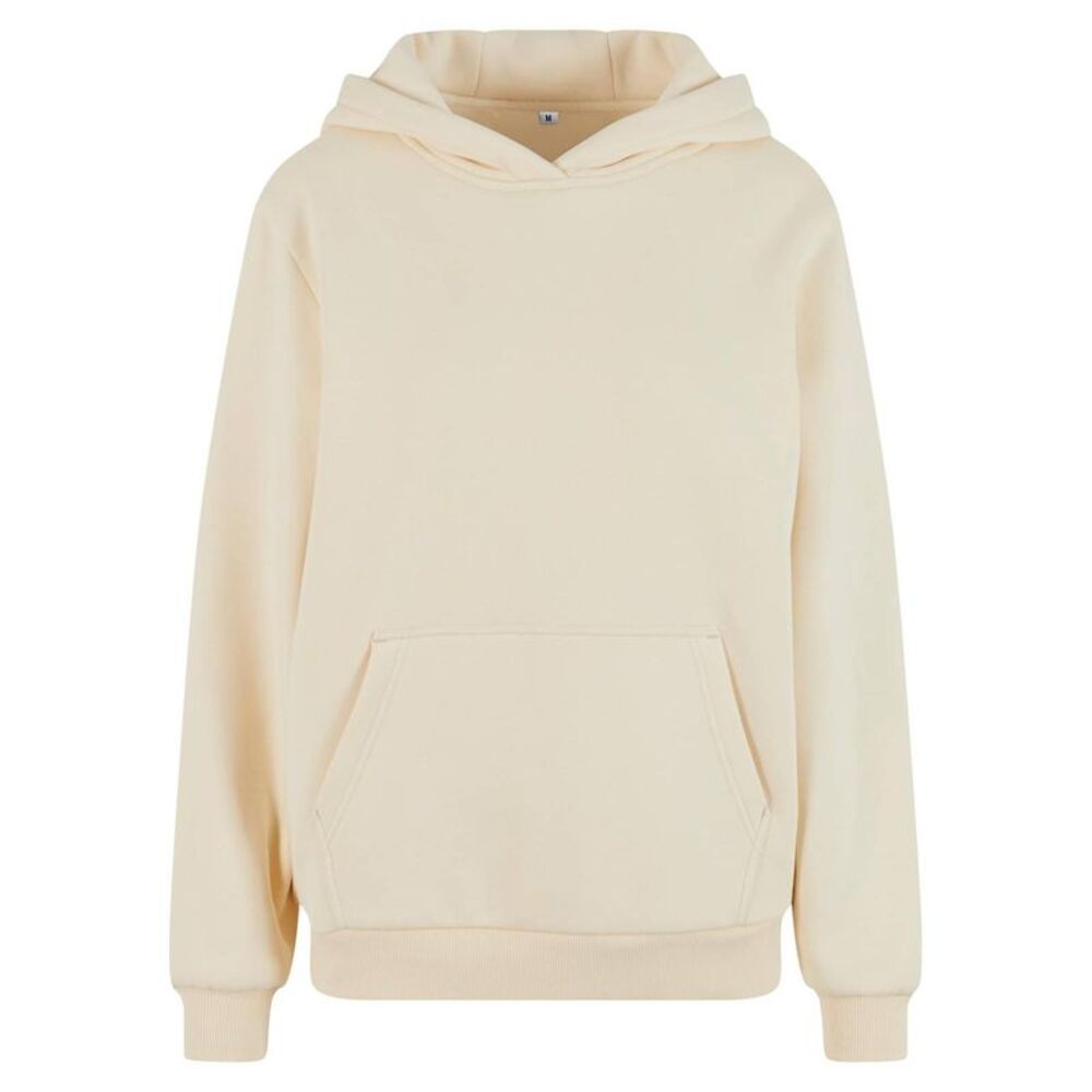 Build Your Brand Womens/Ladies Fluffy Hoodie / White Sand